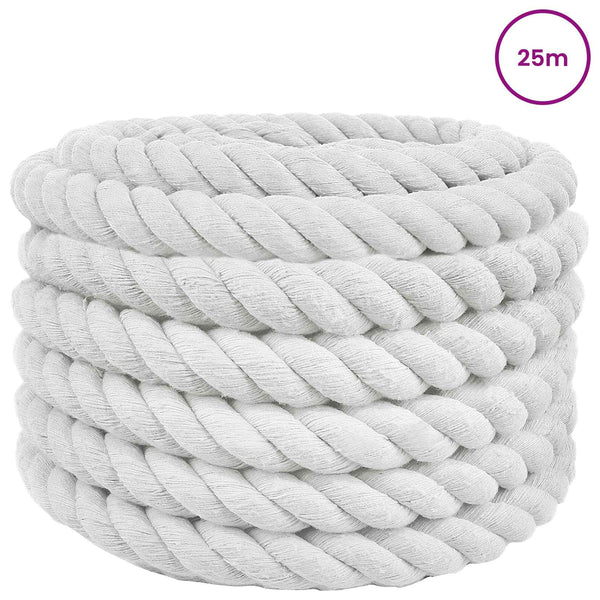 Puuvillaköysi 36 mm 25 m valkoinen 100% Puuvillaa