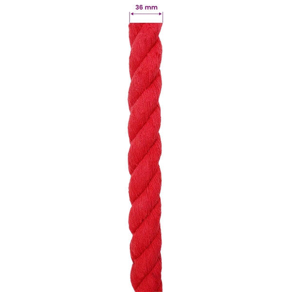 Puuvillaköysi 36 mm 5 m Punainen 100% Puuvillaa