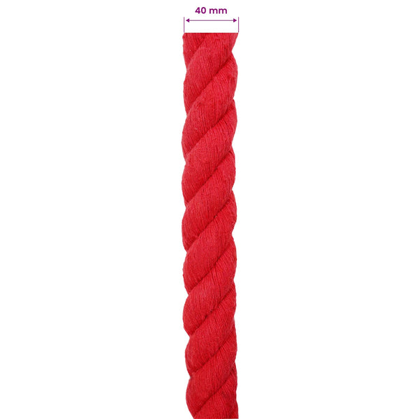 Puuvillaköysi 40 mm 25 m Punainen 100% Puuvillaa