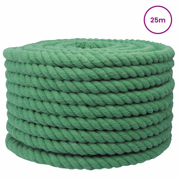Puuvillaköysi 20 mm 25 m Vihreä 100% Puuvillaa