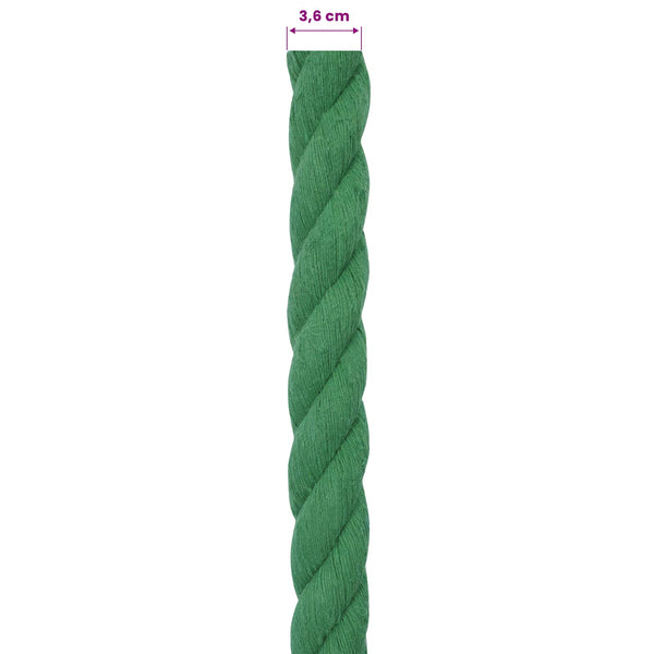 Puuvillaköysi 36 mm 10 m Vihreä 100% Puuvillaa