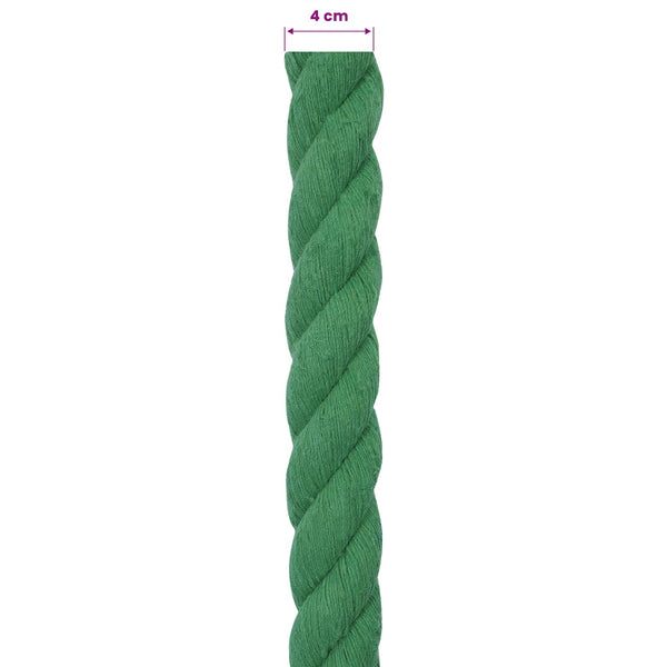 Puuvillaköysi 40 mm 10 m Vihreä 100% Puuvillaa