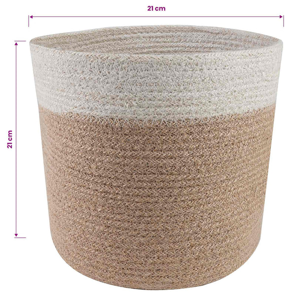 Kasviruukku Setti 2 kpl Luonnollinen ja valkoinen Ø 21 x 21 cm