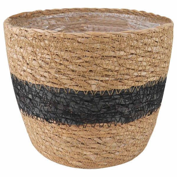 Plant Pot 3 kpl Luonnollinen ja musta Ø26 x 19 cm