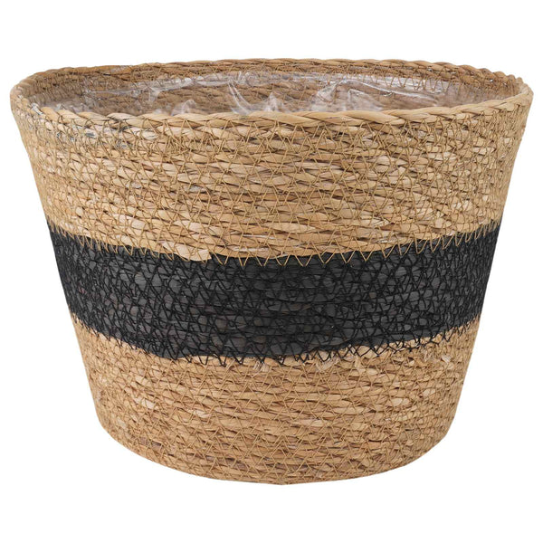 Plant Pot 3 kpl Luonnollinen ja musta Ø26 x 19 cm