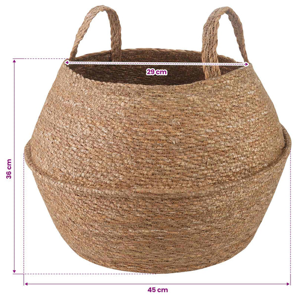 Kasviruukku kahvoilla 2 kpl Luonnollinen Ø 45 x 36 cm