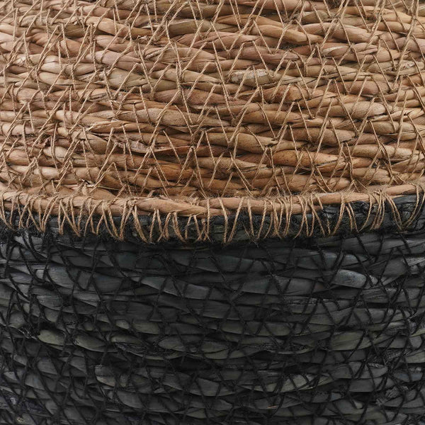 Kasviruukku kahvoilla 2 kpl Musta Ø 32 x 32 cm 100% Meriheinä