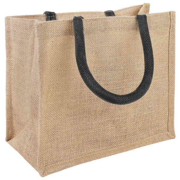 Juutti käsilaukut 5 Luonnollinen ja musta 26 x 22 x 14 cm