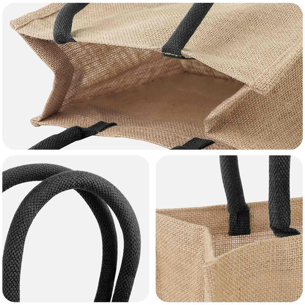 Juutti käsilaukut 10 Luonnollinen ja musta 26 x 22 x 14 cm