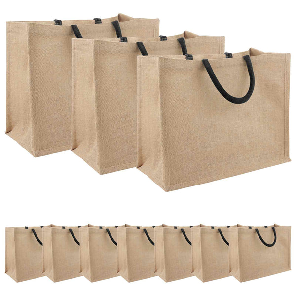 Juutti käsilaukut 10 Luonnollinen ja musta 42 x 33 x 19 cm