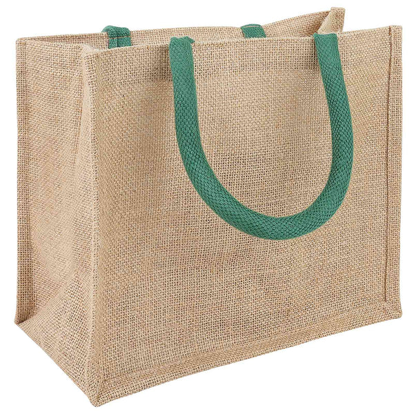Juutti käsilaukut 10 Luonnollinen ja vihreä 26 x 22 x 14 cm