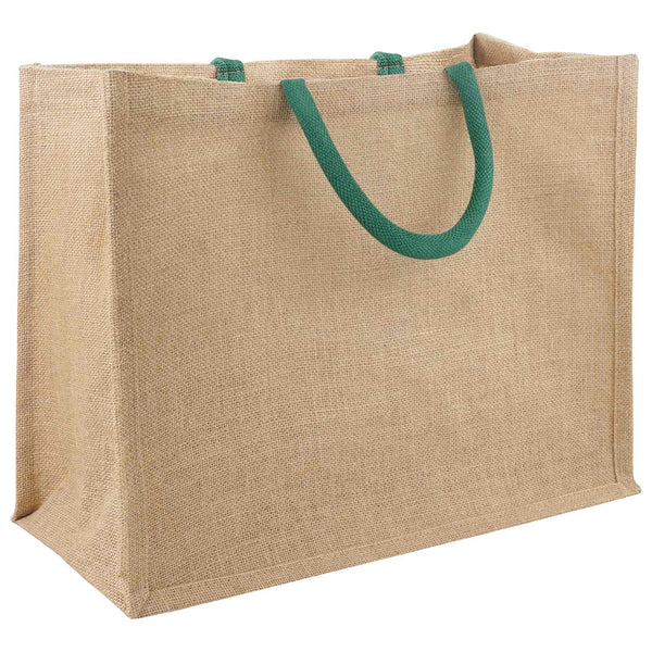 Juutti käsilaukut 10 Luonnollinen ja vihreä 42 x 33 x 19 cm