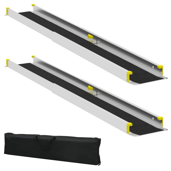 Pyörätuoliramppi 2 pcs Musta 152 x 19 x 5,5 cm Alumiini