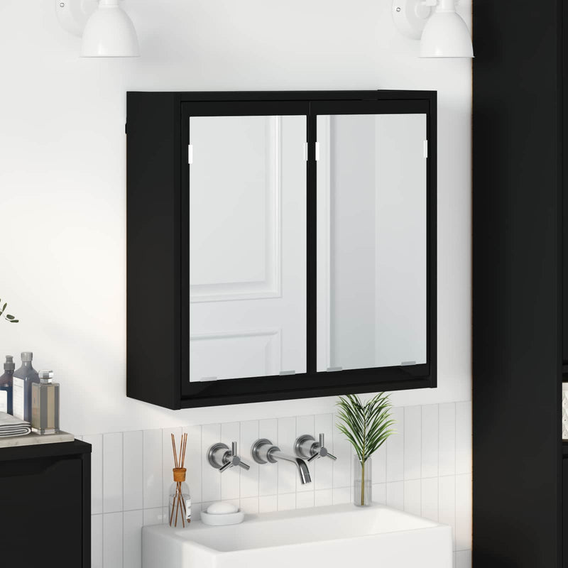 Kylpyhuoneen Peilikaappi Musta 60 x 20 x 60 cm Tekninen puu