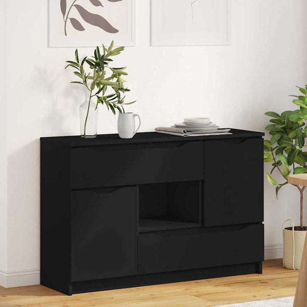 Sivupöytä laatikon kanssa Musta 100 x 30 x 65,6 Tekninen puu