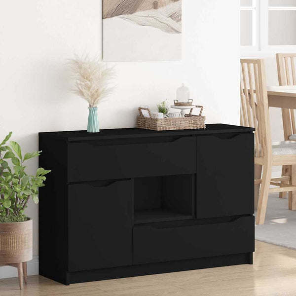Sivupöytä laatikon kanssa Musta 100 x 30 x 65,6 Tekninen puu