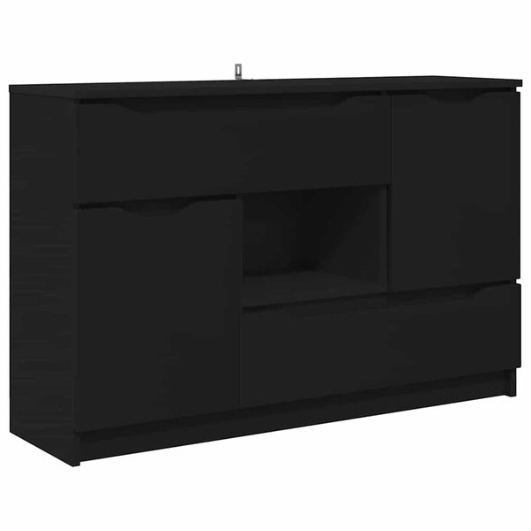Sivupöytä laatikon kanssa Musta 100 x 30 x 65,6 Tekninen puu