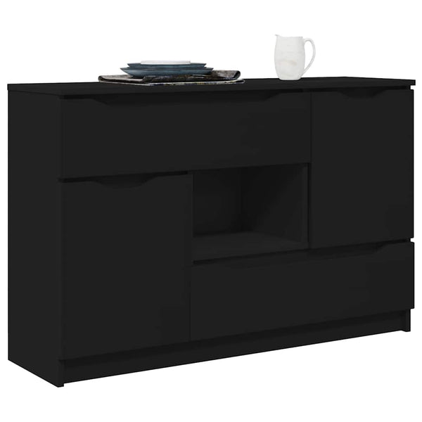 Sivupöytä laatikon kanssa Musta 100 x 30 x 65,6 Tekninen puu