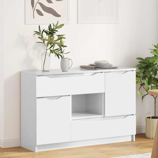 Sivupöytä Korkean kiillon valkoinen 100 x 30 x 65,6