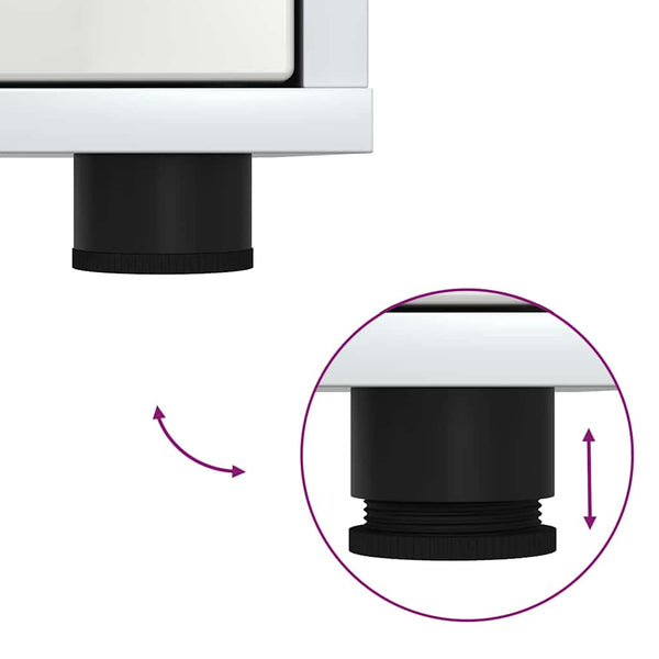 Yöpöytä Korkean kiillon valkoinen 30,5 x 30 x 43 cm