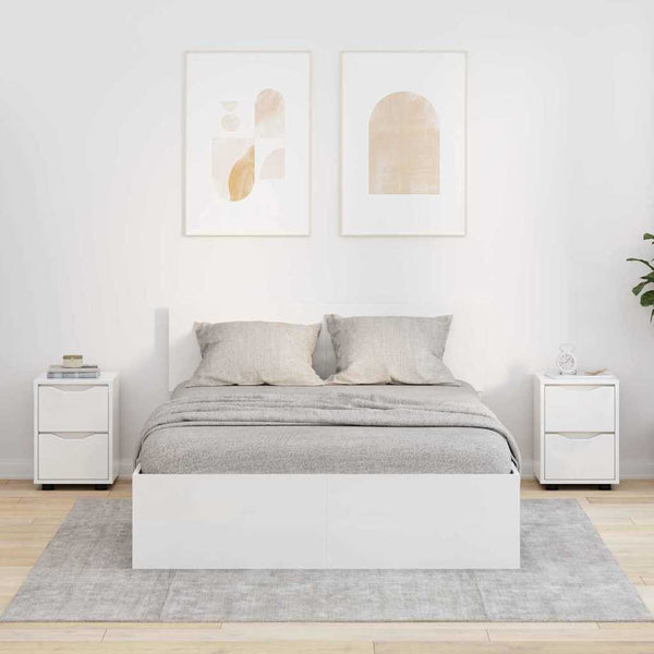 Yöpöydät 2 pcs Korkean kiillon valkoinen 30,5 x 30 x 43 cm