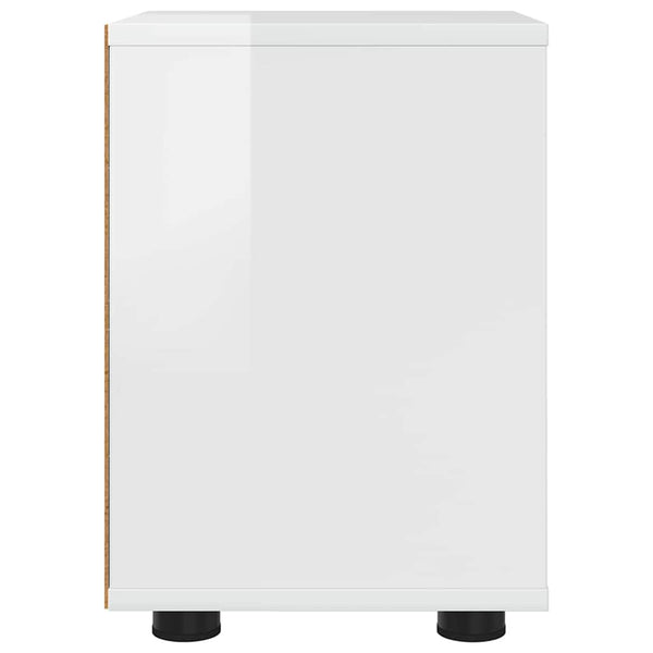 Yöpöydät 2 pcs Korkean kiillon valkoinen 30,5 x 30 x 43 cm