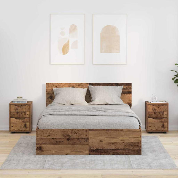 Yöpöydät 2 pcs Vanha Puu 30,5 x 30 x 43 cm Tekninen puu