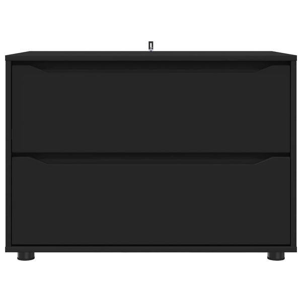 Säilytyskaappi 80 x 48 x 57 cm Tekninen puu Musta