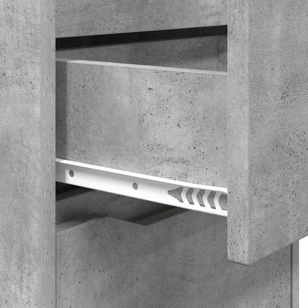 Yöpöydät 2 pcs Betoni Harmaa 40 x 30 x 467 cm Tekninen puu