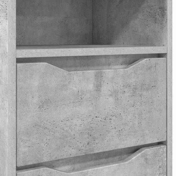 Yöpöydät 2 pcs Betoni Harmaa 40 x 30 x 467 cm Tekninen puu