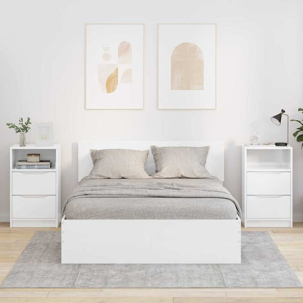 Yöpöydät 2 pcs Korkean kiillon valkoinen 40 x 30 x 467 cm