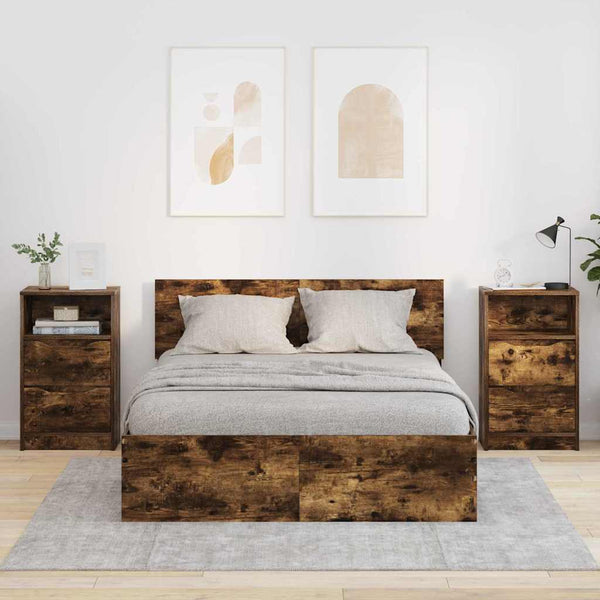 Yöpöydät 2 pcs Savupähkinä 40 x 30 x 467 cm Tekninen puu