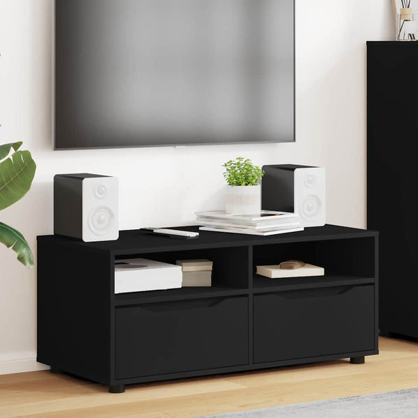 TV-kaappi laatikon kanssa Musta 100 x 48 x 43 cm Tekninen puu