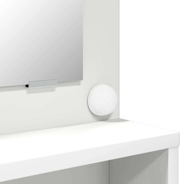 Meikkipöytä peilillä 80 x 39,6 x 135 cm, Valkoinen makuuhuoneeseen