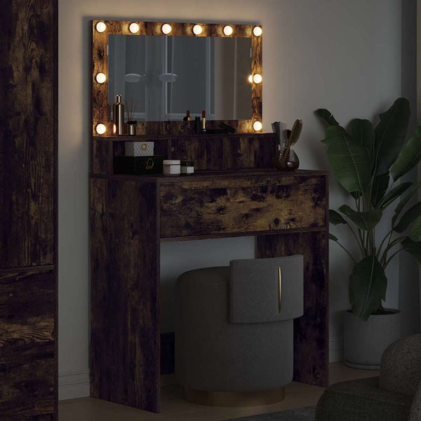 Savupähkinä 80 x 39,6 x 135 cm meikkipöytä makuuhuoneeseen