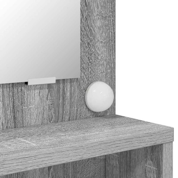 Harmaa Sonoma makuuhuoneen meikkipöytä, mitat 80 x 39,6 x 135 cm