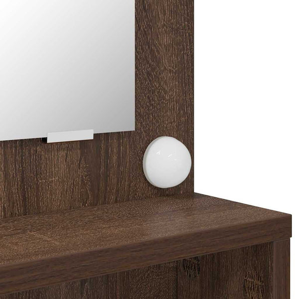 Meikkipöytä ruskea tammi 80 x 39,6 x 135 cm makuuhuoneelle