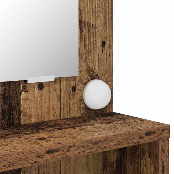 Makuuhuoneen peilillä varustettu meikkipöytä Vanha Puu 80 x 39,6 x 135 cm