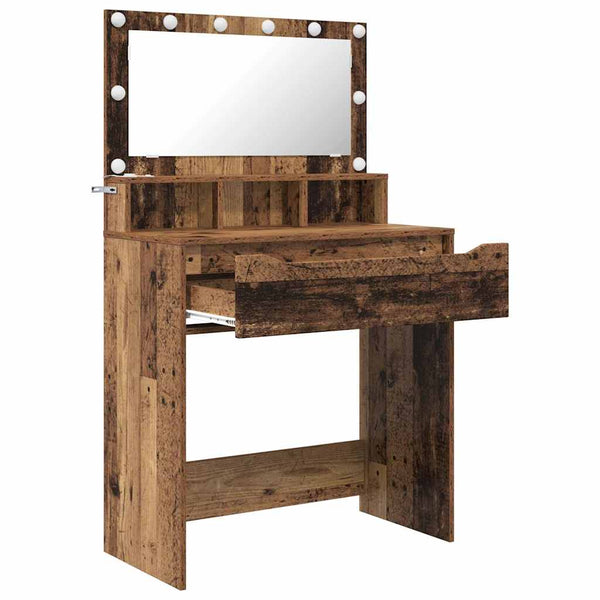 Makuuhuoneen peilillä varustettu meikkipöytä Vanha Puu 80 x 39,6 x 135 cm