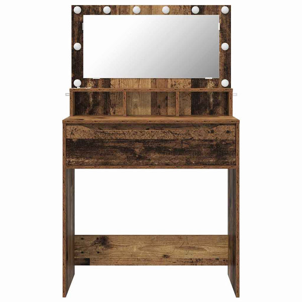 Makuuhuoneen peilillä varustettu meikkipöytä Vanha Puu 80 x 39,6 x 135 cm