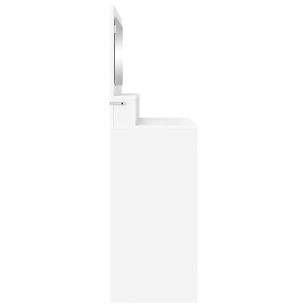 Valkoinen meikkipöytä peilillä makuuhuoneeseen 80 x 39,6 x 135 cm