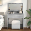 Meikkipöytä makuuhuoneeseen, Harmaa Sonoma, koko 80 x 39,6 x 135 cm