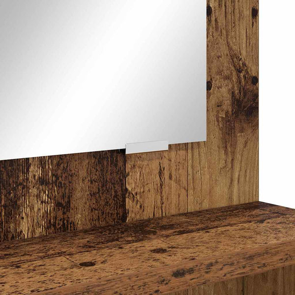 Vanha Puu meikkipöytä peilillä makuuhuoneeseen 80 x 39,6 x 135 cm