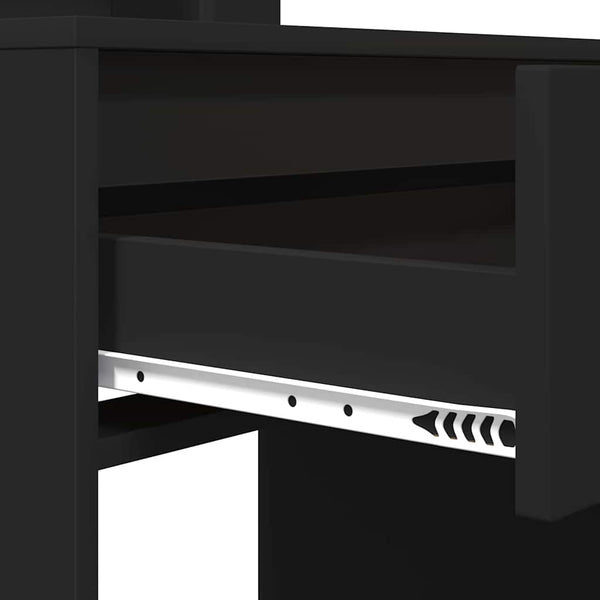 80 x 39,6 x 135 cm Musta meikkipöytä, tekninen puu makuuhuoneeseen