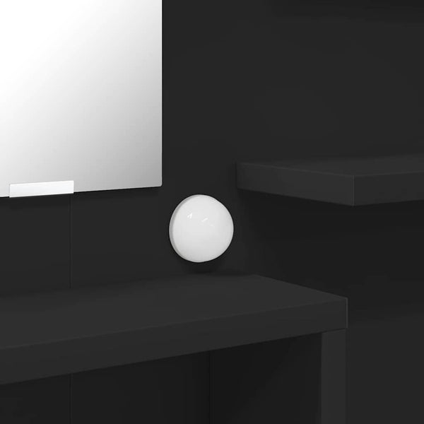 80 x 39,6 x 135 cm Musta meikkipöytä, tekninen puu makuuhuoneeseen