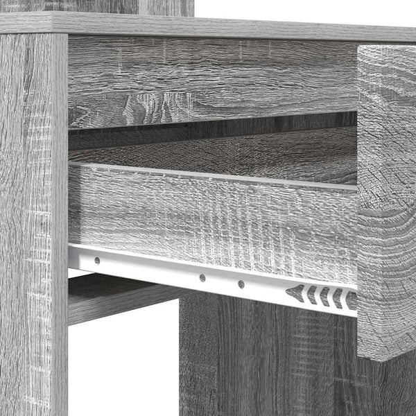 Makuuhuoneen meikkipöytä, Harmaa Sonoma, mitat 80 x 39,6 x 135 cm