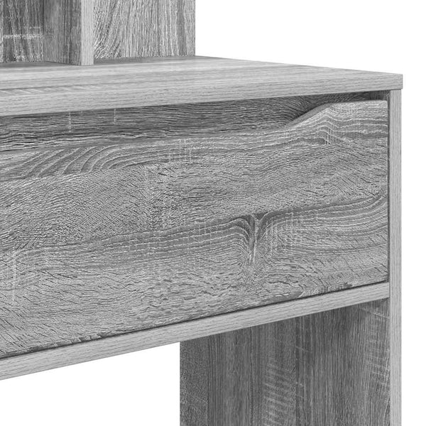 Makuuhuoneen meikkipöytä, Harmaa Sonoma, mitat 80 x 39,6 x 135 cm