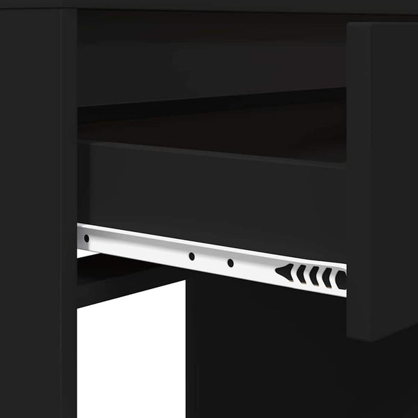 Musta meikkipöytä makuuhuoneeseen 80 x 39,6 x 135 cm Tekninen puu