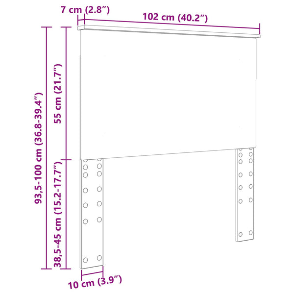 Päätylevy Valkoinen 100 cm Käsitelty puu
