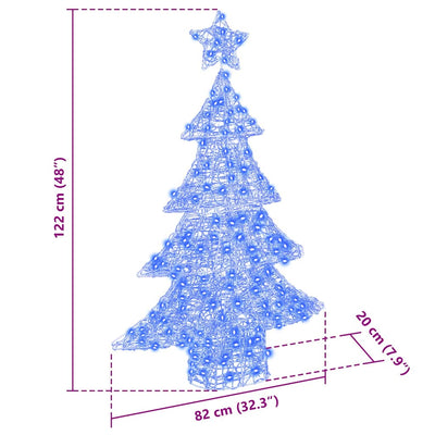 Sininen joulukuusi Traudi 120cm (100 led-valoilla, akryyli)